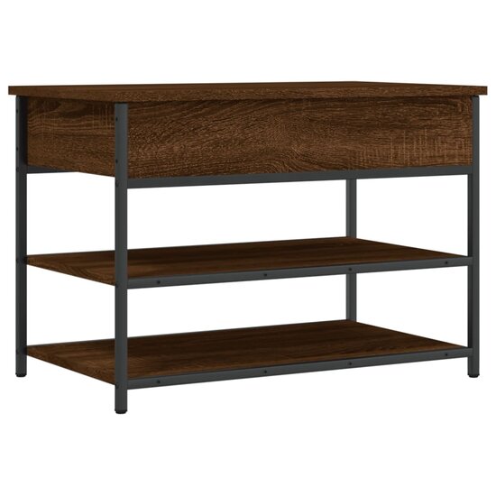 Schoenenbankje 70X42,5X50 Cm Bewerkt Hout 70 x 42.5 x 50 cm bruin eikenkleur