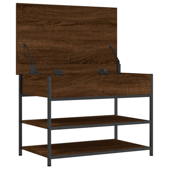 Schoenenbankje 70X42,5X50 Cm Bewerkt Hout 70 x 42.5 x 50 cm bruin eikenkleur