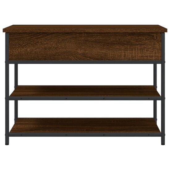 Schoenenbankje 70X42,5X50 Cm Bewerkt Hout 70 x 42.5 x 50 cm bruin eikenkleur