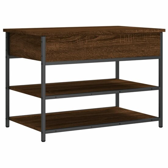 Schoenenbankje 70X42,5X50 Cm Bewerkt Hout 70 x 42.5 x 50 cm bruin eikenkleur