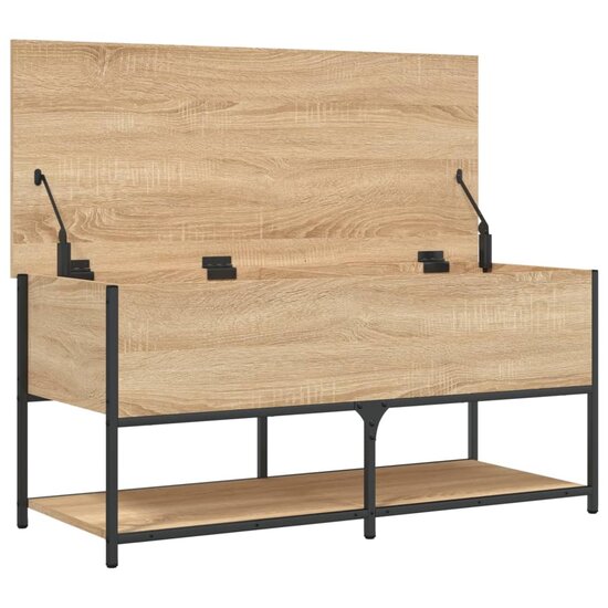 Opbergbankje 100X42,5X47 Cm Bewerkt Hout Kleurig 100 x 42.5 x 47 cm Sonoma eiken