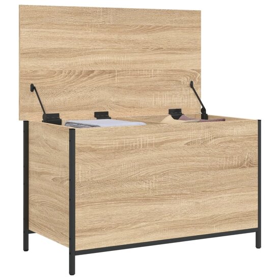 Opbergbankje 80x42,5x50 cm bewerkt hout sonoma eikenkleurig
