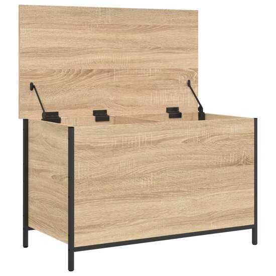 Opbergbankje 80x42,5x50 cm bewerkt hout sonoma eikenkleurig