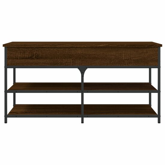 Schoenenbankje 100x42,5x50 cm bewerkt hout bruin eikenkleur