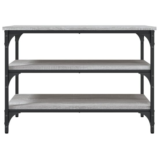 Schoenenbankje 70x38,5x49 cm bewerkt hout grijs sonoma eiken