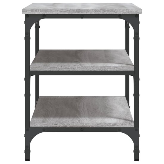 Schoenenbankje 70x38,5x49 cm bewerkt hout grijs sonoma eiken