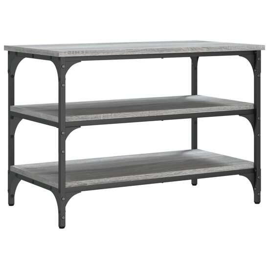 Schoenenbankje 70x38,5x49 cm bewerkt hout grijs sonoma eiken
