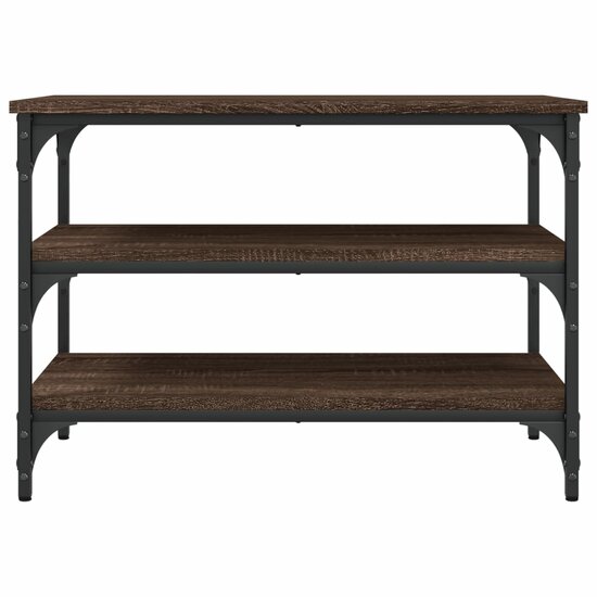 Schoenenbankje 70x38,5x49 cm bewerkt hout bruin eikenkleur