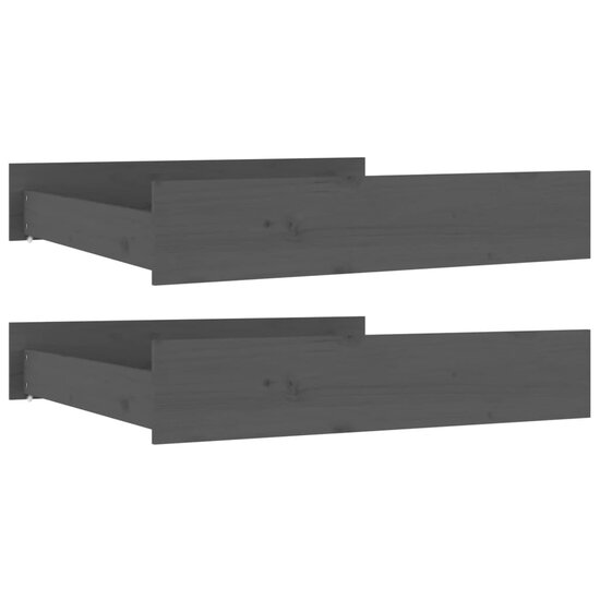 Bedlades 2 St Massief Grenenhout 95 x 103 x 18 cm Grijs