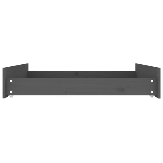 Bedlades 2 St Massief Grenenhout 95 x 103 x 18 cm Grijs