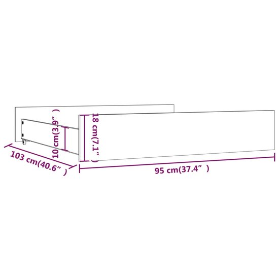 Bedlades 2 St Massief Grenenhout 95 x 103 x 18 cm Honingbruin