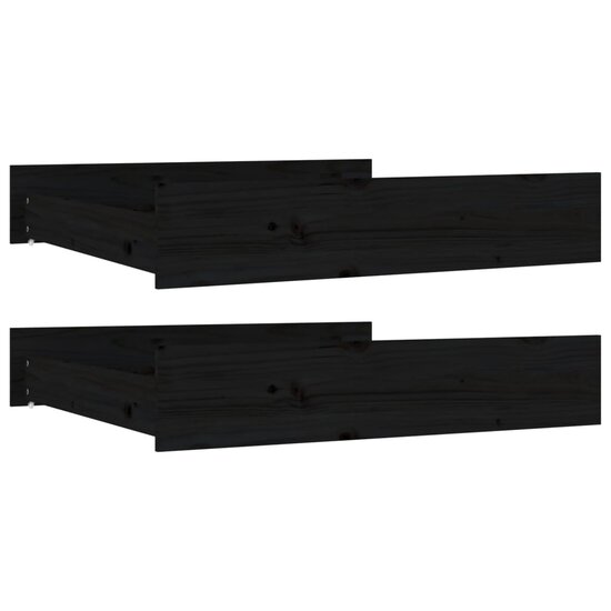 Bedlades 2 St Massief Grenenhout 95 x 103 x 18 cm Zwart