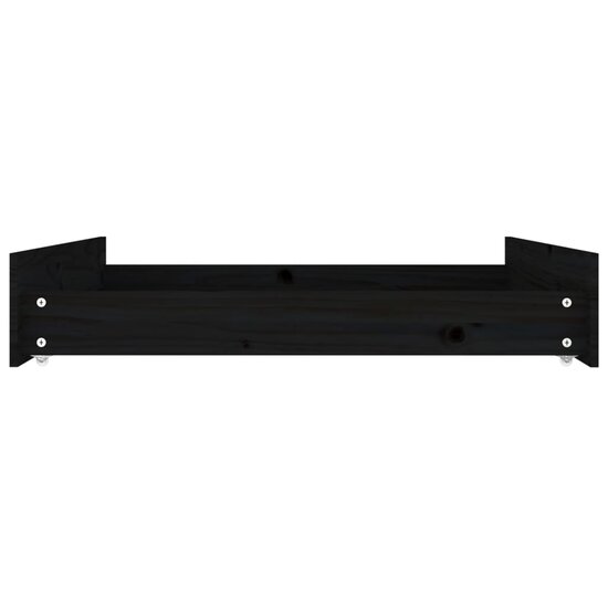 Bedlades 2 St Massief Grenenhout 95 x 103 x 18 cm Zwart