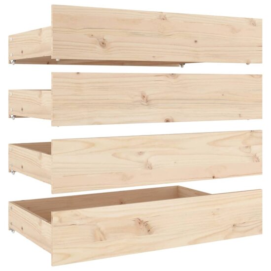 Bedlades 4 St Massief Grenenhout 90 x 57 x 18 cm Naturel