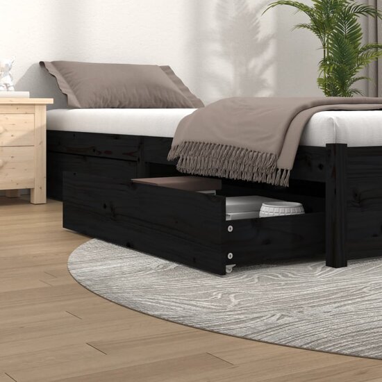 Bedlades 4 St Massief Grenenhout 90 x 57 x 18 cm Zwart