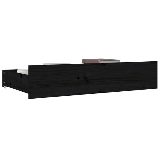 Bedlades 4 St Massief Grenenhout 90 x 57 x 18 cm Zwart