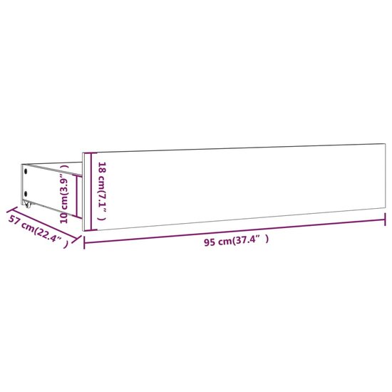 Bedlades 4 St Massief Grenenhout 95 x 57 x 18 cm Naturel