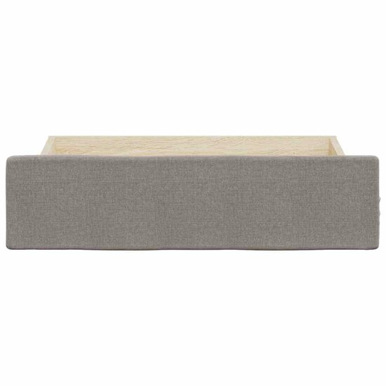 Bedlades 2 st bewerkt hout en stof taupe