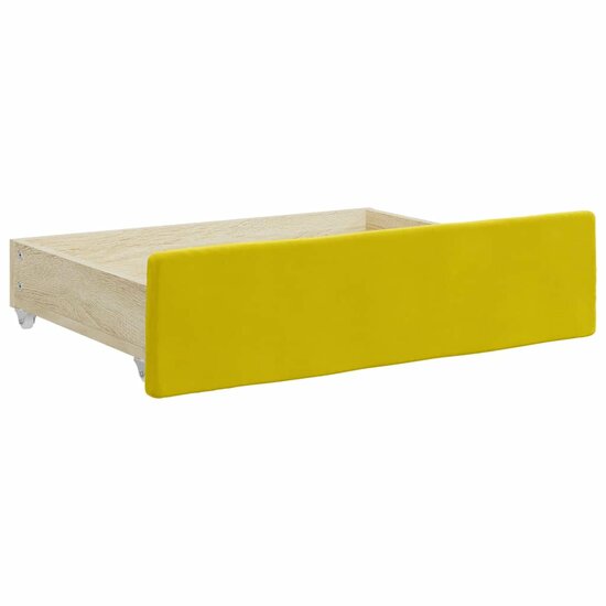 Bedlades 2 St Bewerkt Hout En Fluweel Geel