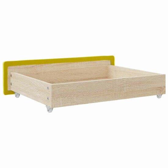Bedlades 2 St Bewerkt Hout En Fluweel Geel