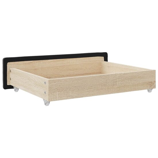 Bedlades 2 St Bewerkt Hout En Fluweel Zwart