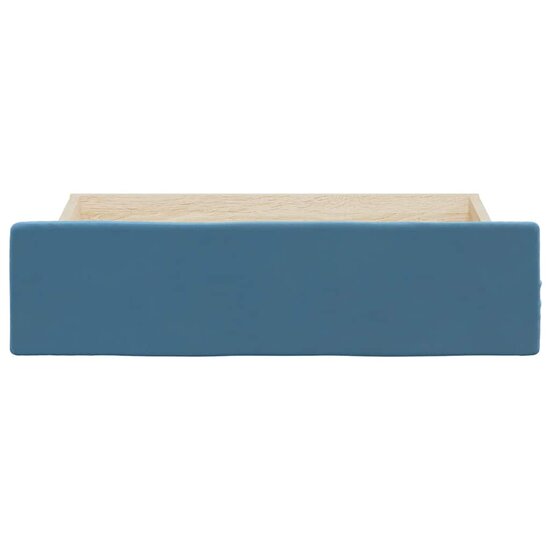 Bedlades 2 St Bewerkt Hout En Fluweel Blauw