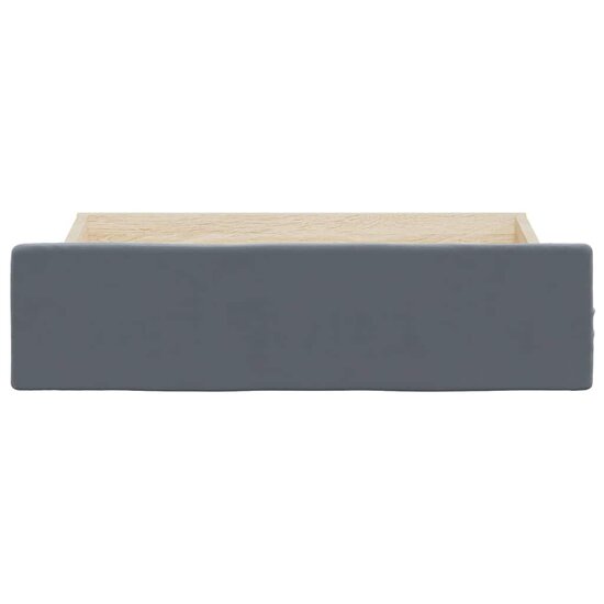 Opberglades Bed 2 St Bewerkt Hout En Donkergrijs Fluweel