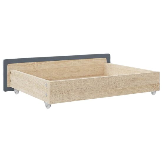 Opberglades Bed 2 St Bewerkt Hout En Donkergrijs Fluweel