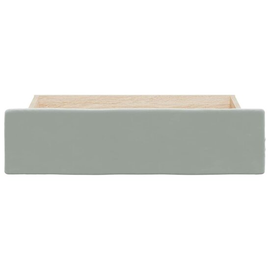 Opberglades Bed 2 St Bewerkt Hout En Lichtgrijs Fluweel