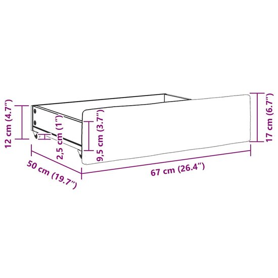 Opberglades Bed 2 St Bewerkt Hout En Lichtgrijs Fluweel