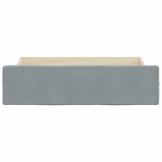 Opberglades bed 2 st bewerkt hout bewerkt hout stof lichtgrijs