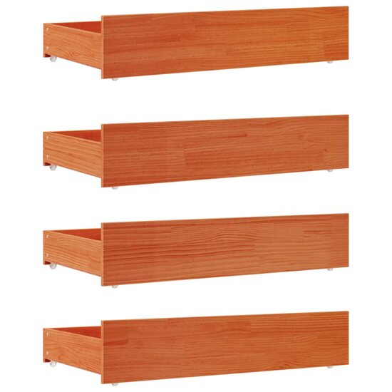 Bedlades 4 St Massief Grenenhout 95 x 57 x 18 cm Wasbruin