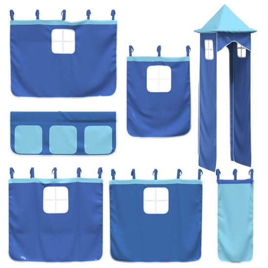 Gordijnen Voor Hoogslaper Met Toren Polyester Blauw