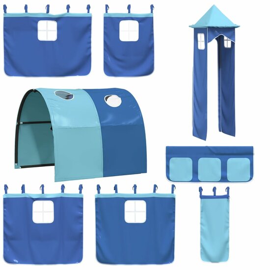 Gordijnen Voor Hoogslaper Met Tunnel En Toren Blauw