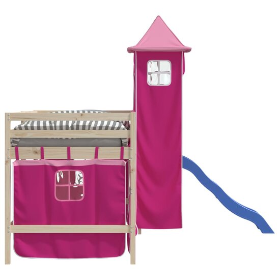 Gordijnen voor hoogslaper met tunnel polyester roze