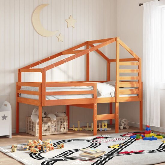 Kinderbedhuisje Massief Grenenhout 188 x 97 x 113 cm Wasbruin