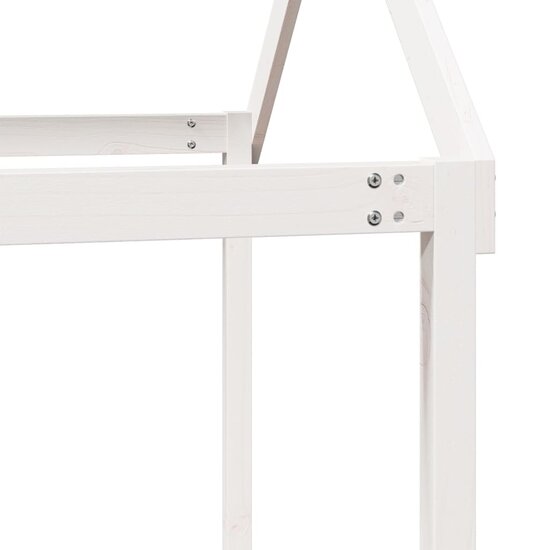 Kinderbedhuisje 217X95,5X159 Cm Massief Grenenhout 217 x 95.5 x 159 cm Wit
