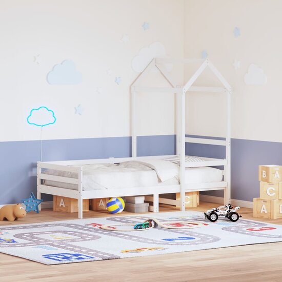 Kinderbedhuisje 108X70X176,5 Cm Massief Grenenhout 108 x 70 x 176.5 cm Wit