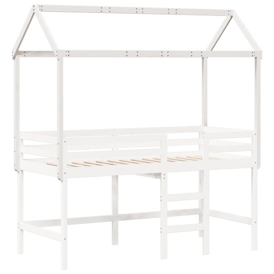 Kinderbedhuisje 207X80,5X151,5 Cm Massief Grenenhout 207 x 80.5 x 151.5 cm Wit