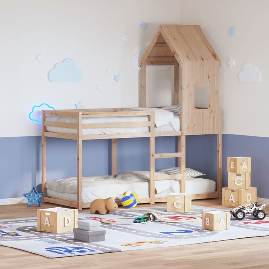 Kinderbedhuisje 60X89X134,5 Cm Massief Grenenhout 60 x 89 x 134.5 cm Naturel