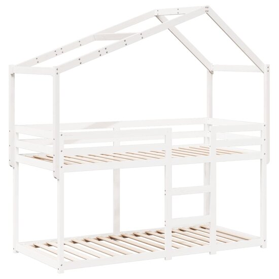 Kinderbedhuisje 213X95,5X144,5 Cm Massief Grenenhout 213 x 95.5 x 144.5 cm Wit