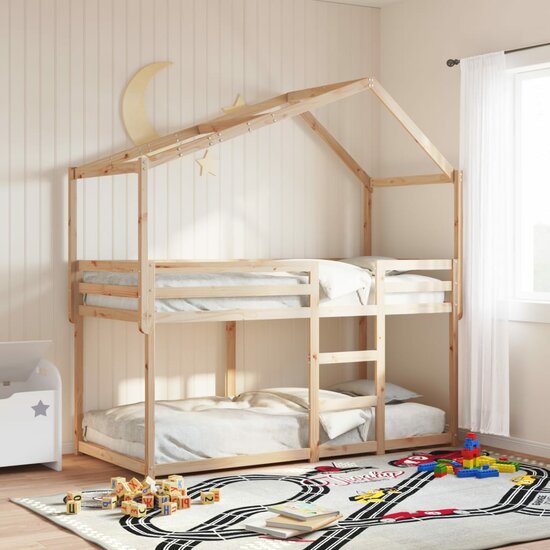 Kinderbedhuisje 213X85,5X144,5 Cm Massief Grenenhout 213 x 85.5 x 144.5 cm Naturel