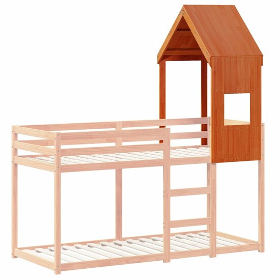 Kinderbedhuisje 55X99X139,5 Cm Massief Grenenhout 55 x 99 x 139.5 cm Wasbruin