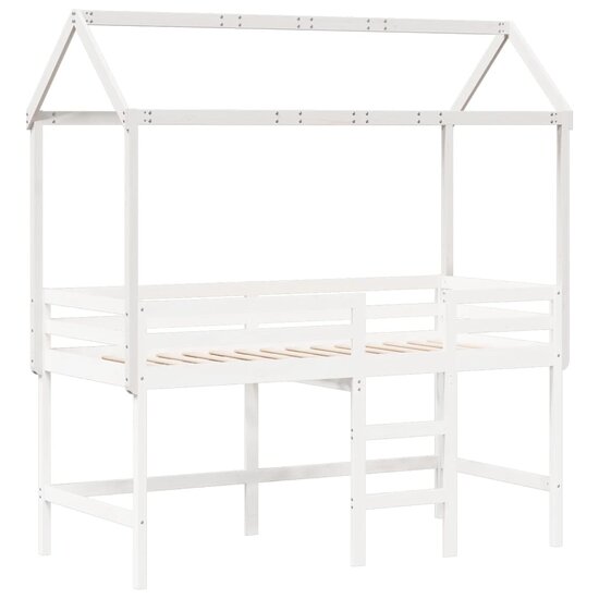 Kinderbedhuisje 217X85,5X154 Cm Massief Grenenhout 217 x 85.5 x 154 cm Wit