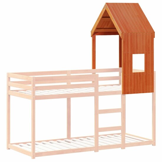 Kinderbedhuisje 60X99X139,5 Cm Massief Grenenhout 60 x 99 x 139.5 cm Wasbruin