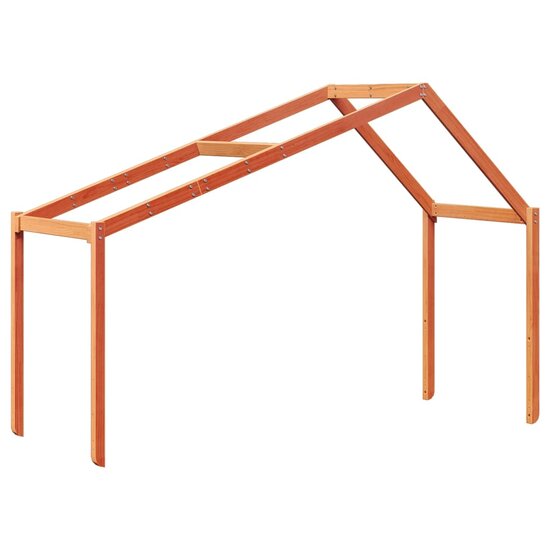 Kinderbedhuisje 213X95,5X144,5 Cm Massief Grenenhout 213 x 95.5 x 144.5 cm Wasbruin