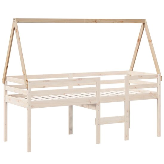 Kinderbedhuisje 199X80,5X88 Cm Massief Grenenhout 199 x 80.5 x 88 cm Naturel