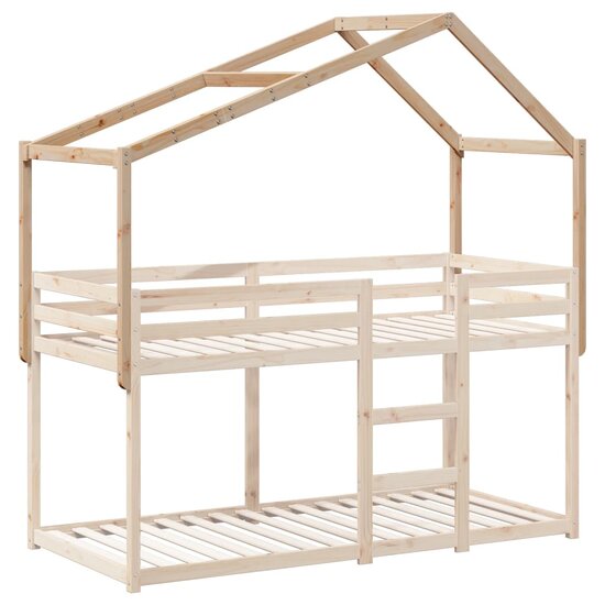 Kinderbedhuisje 213X95,5X144,5 Cm Massief Grenenhout 213 x 95.5 x 144.5 cm Naturel