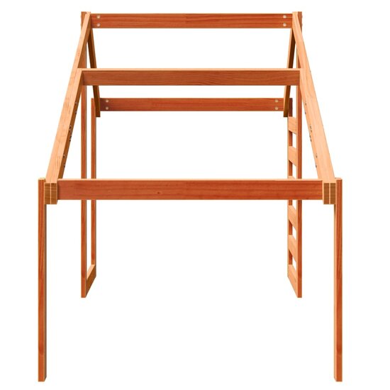 Kinderbedhuisje 198x87x113 cm massief grenenhout wasbruin