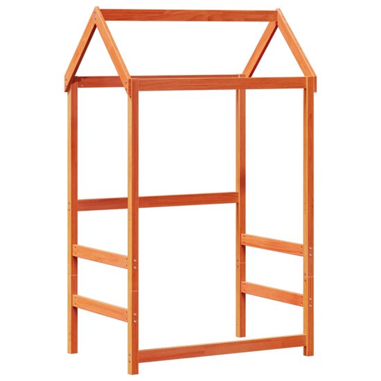 Kinderbedhuisje 118x70x176,5 cm massief grenenhout wasbruin